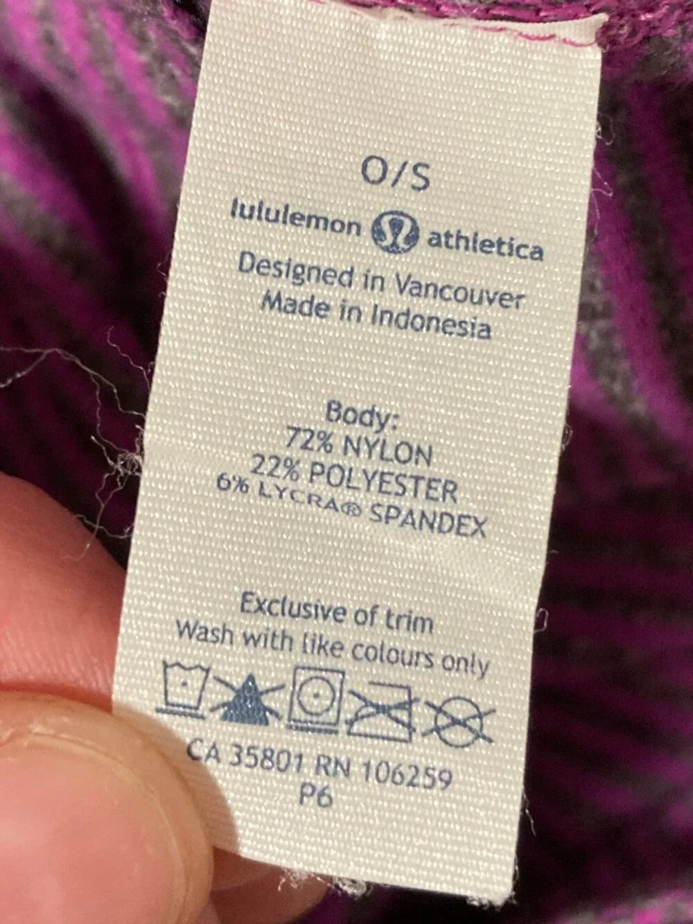 Lululemon Vinyasa Scarf Rulu Mini Check Pique Ultra Violet Heathered Black